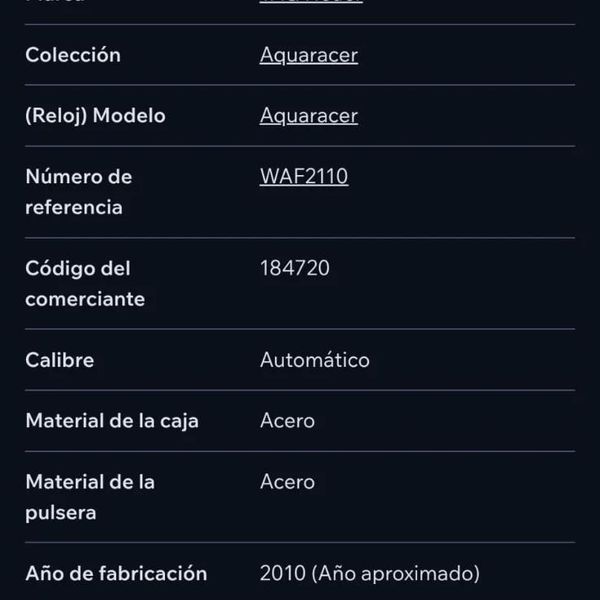 Tag aquaracer 39mm armis y natos de regalo