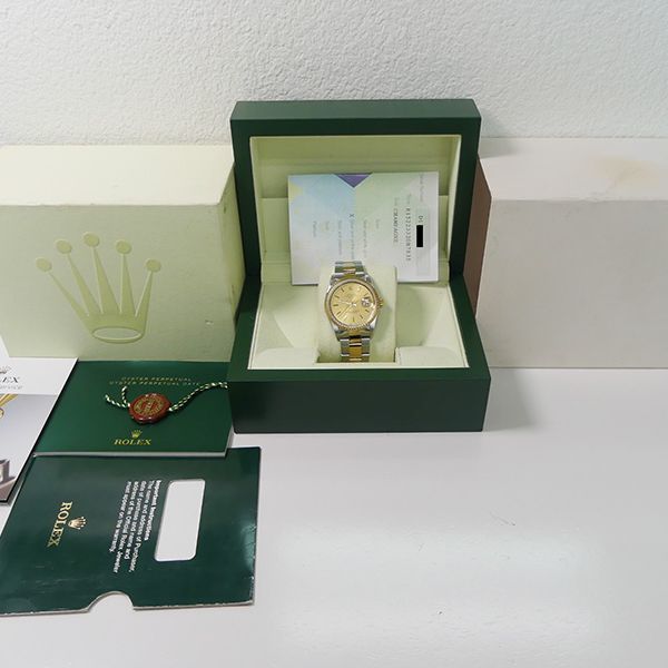 FS Rolex 18K/SS Rolex Date 34mm Oyster Bracelet Full Set 15…