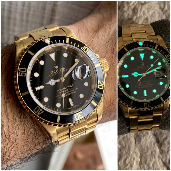 Rolex Submariner. 16618. Crisp. Strong Lume.. 40mm.. 18K So…
