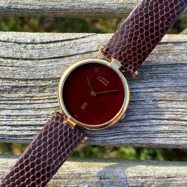 FS: Cartier 1708 Must De Cartier Round Vendome Burgundy Dia…