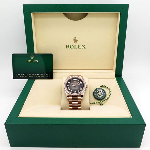 FS: NIB Rolex 228345RBR DAY DATE 40MM 18K RG-DIAMOND BEZEL-…