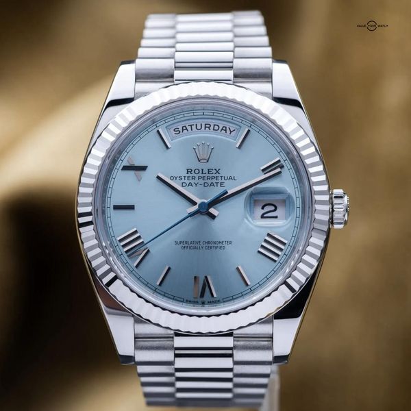 FS: Rolex Day-Date 40 Platinum Ice Blue Dial President 2282…