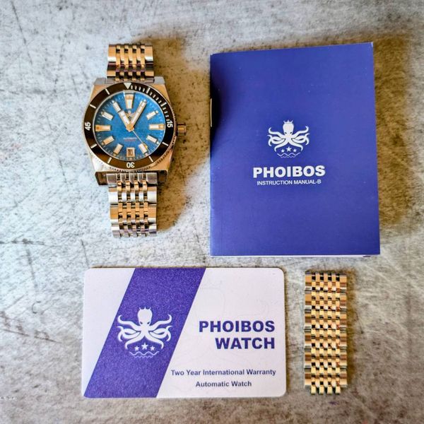 Phoibos Narwhal 200M Automatic (Ref. PY061D) – Vintage Blue