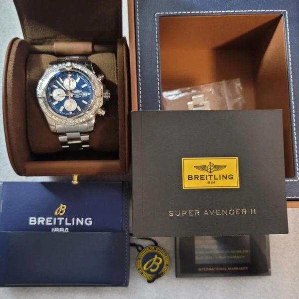 [WTS] Breitling Super Avenger II A13371 - Blue Dial - Custo…