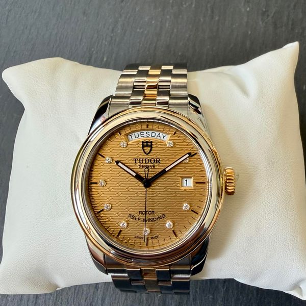 [WTS] Tudor Glamour Date+Day 39mm Two-Tone Champagne Diamon…