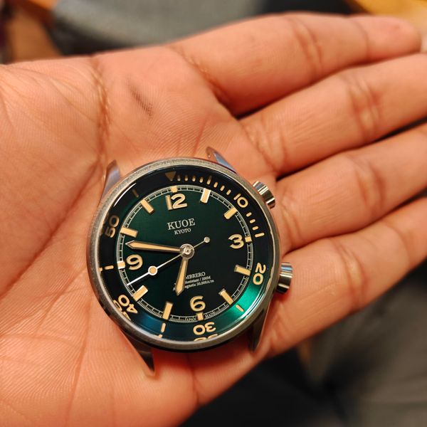 [WTS] KUOE | Sombrero 90-011, Green Linen Textured Dial