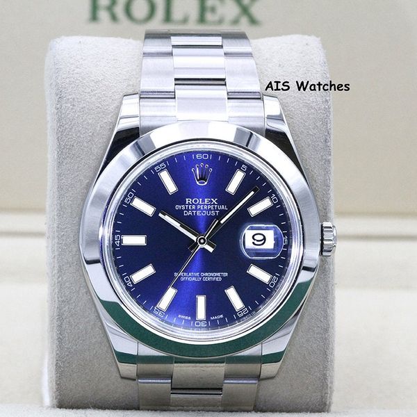 FSOT: Rolex Datejust II 41MM 116300 Blue Stick Dial Stainle…
