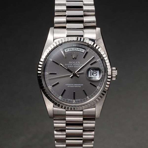 FS: Rolex Day Date 36MM White Gold 18239 Rare Grey Dial Mint