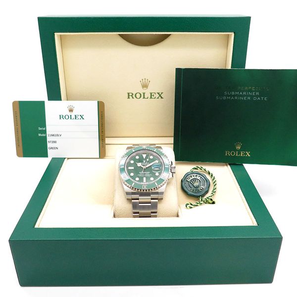 FS: Rolex 116610LV SUBMARINER DATE-GREEN BEZEL-STAINLESS ST…