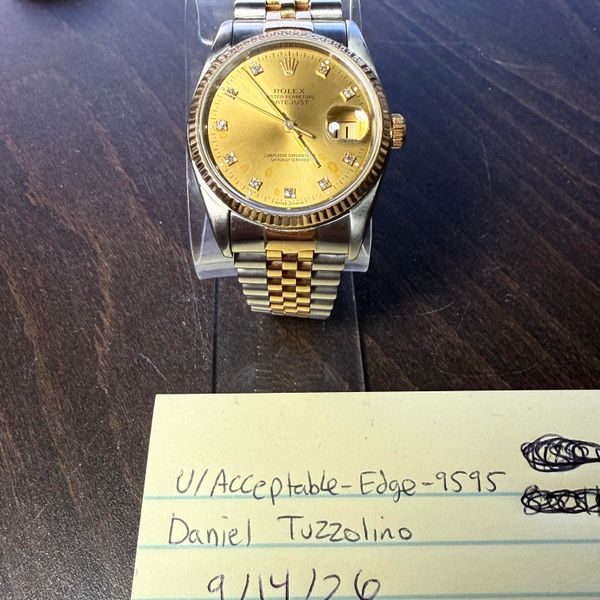 [WTS] 1993 Rolex Datejust 16233 Two Tone 18k Gold Factory D…