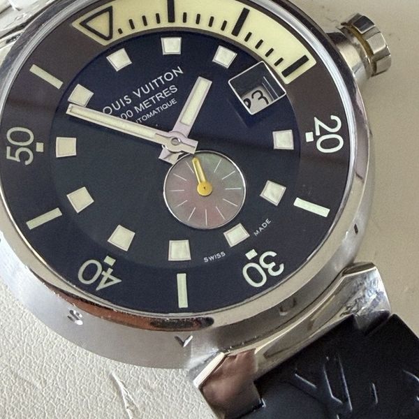Louis Vuitton Tambour Diver Watch #Q1031 ,Unique Wht-Brn St…