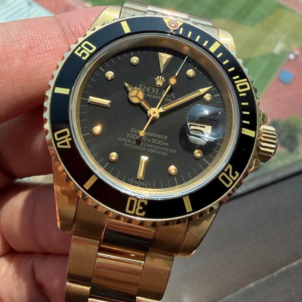 FSOT: 1981 BLACK Nipple dial 16808 18K SUBMARINER WATCH ONLY