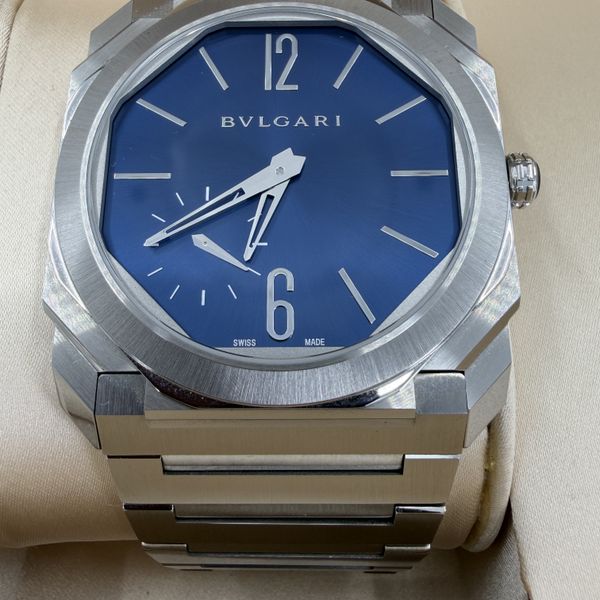 2022 Blue Bulgari Octo Finissimo 103431 4/2027 Warranty wit…