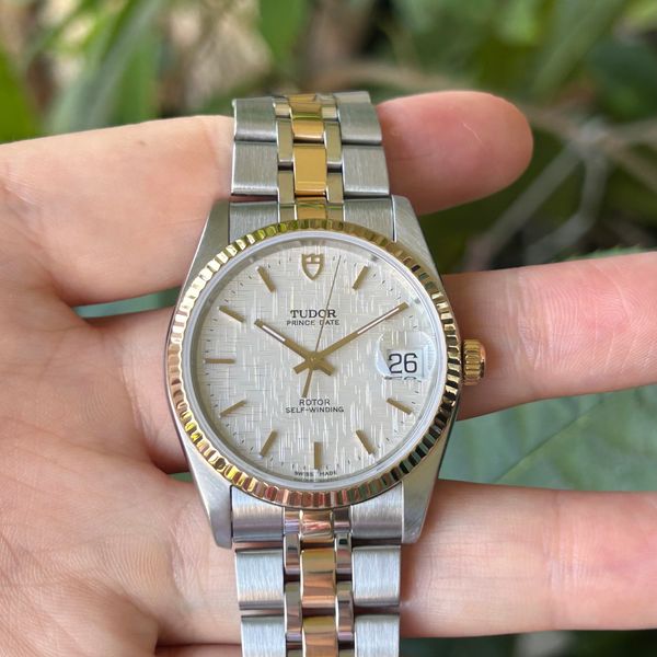 [WTS] Tudor Prince Date 74033 White Linen Dial 34mm Full Se…