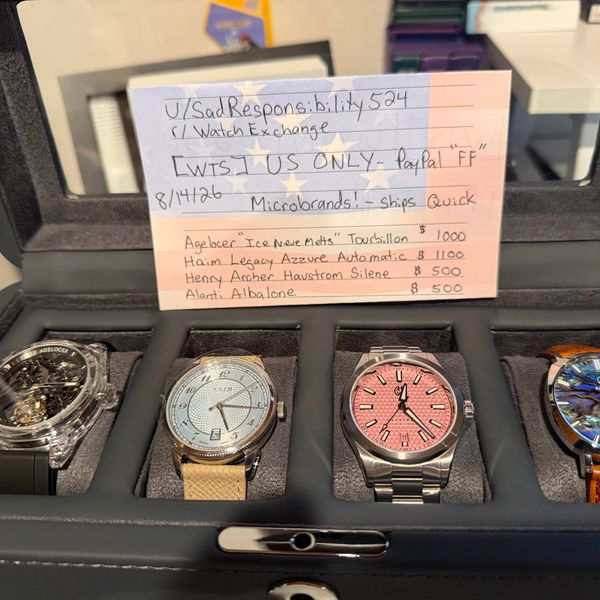 [WTS] US ONLY- Microbrands!!! Agelocer $1000, Haim $1100, H…