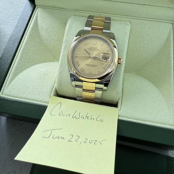 [WTS] 36mm Rolex 116203 Datejust Gold Roman Numeral Dial- B…