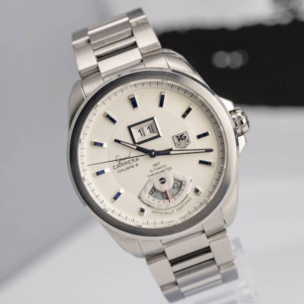 TAG Heuer Grand Carrera Calibre 8 GMT WAV5112.BA0901 Silver…