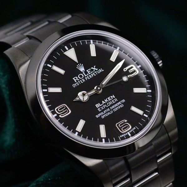 FSOT: Rolex Explorer Blaken Black Dial Oyster Bracelet DLC …