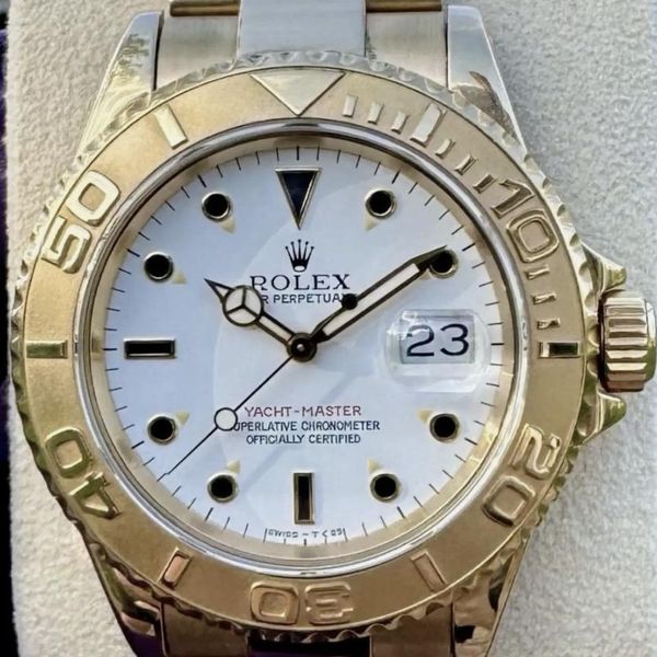 FS: Rolex Yacht-Master 40mm 18K Yellow Gold 16628 White Dia…