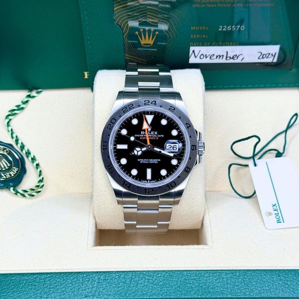 FSOT: MINT Rolex 226570 Explorer II Black Dial - Full Set!