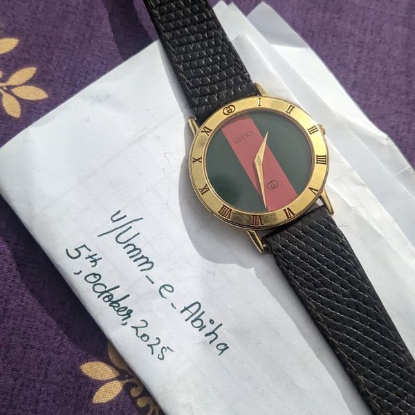 [WTS] Gucci 3000.2M - 18K Gold-Plated Quartz Watch with Red…