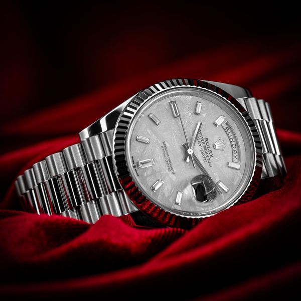 [WTS] Rolex Day-Date 40 Platinum Meteorite Diamond Dial Box…