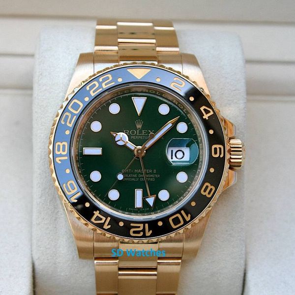 FS: ROLEX 116718 GMT MASTER II 18K YELLOW GOLD GREEN DIAL