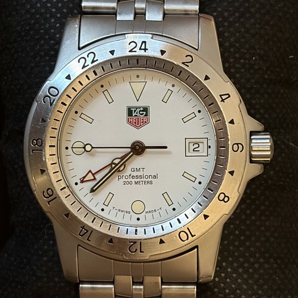 Vintage TAG Heuer 1500 GMT Jumbo 159.006 Polar White Dial 4…