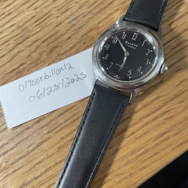 [WTS] Serviced 1960s Bulova Inky Black Dial Men's Mechanica…