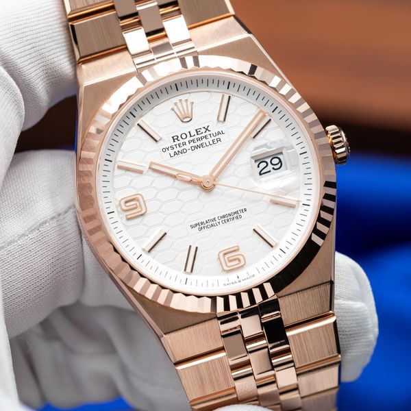 [WTS] ROLEX Land-Dweller 40mm Rose Gold White Honeycomb Dia…