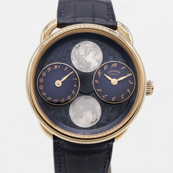 FS: Hermès Arceau L’Heure De La Lune 18k Yellow Gold 43mm A…