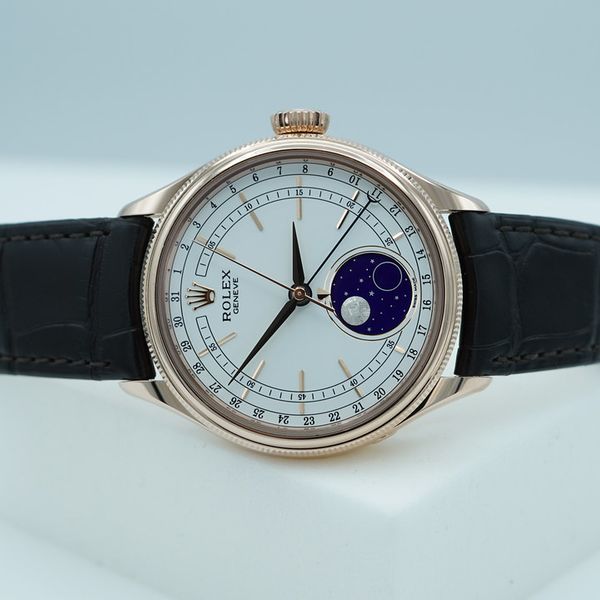 FSOT: Rolex 50535 CELLINI MOONPHASE 18K EVEROSE GOLD 39MM 2…