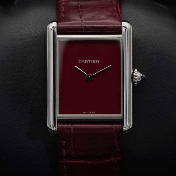 FSOT: Cartier Tank Must "Burgundy" - WSTA0054 - Red - Stain…