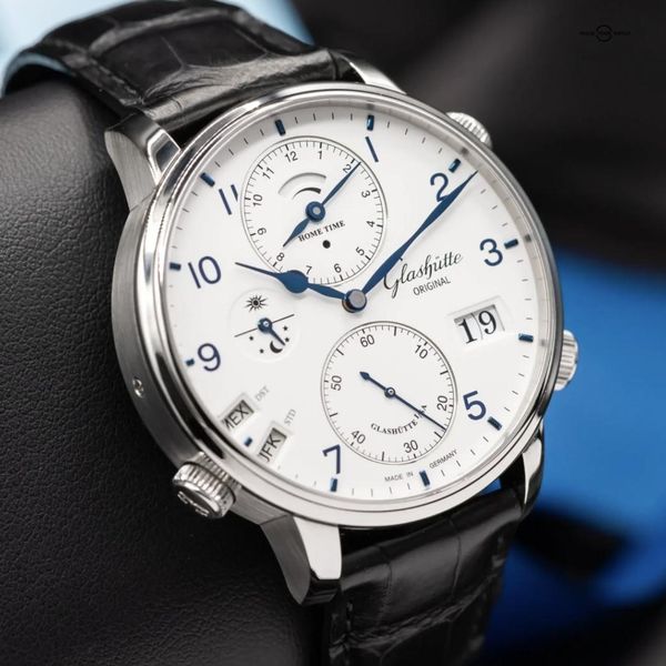 FS: Glashütte Original Senator Cosmopolite White w/Blue Acc…