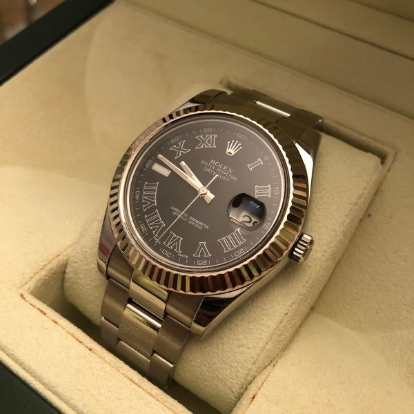 [WTS] Rolex Datejust II 41mm Black Roman 18k White Gold Flu…