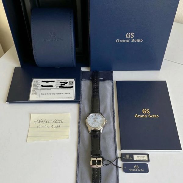 [WTS] Grand Seiko SBGA407 Leather Strap Silver Case Box & P…