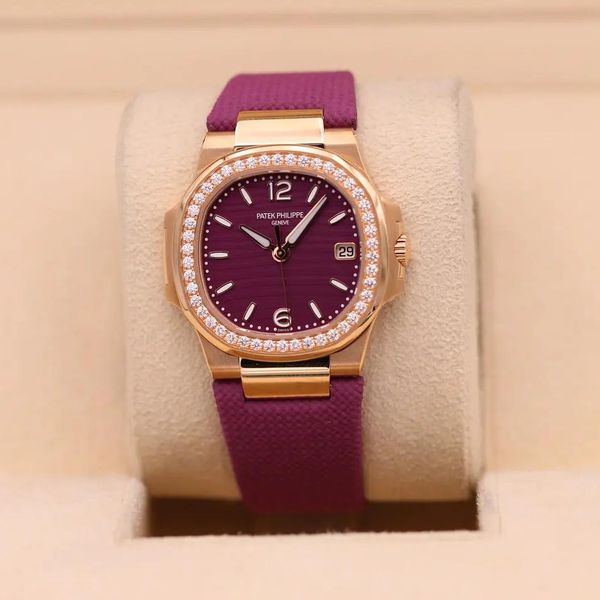 FSOT: Patek Philippe Nautilus Ladies Rose Gold Purple Wave …
