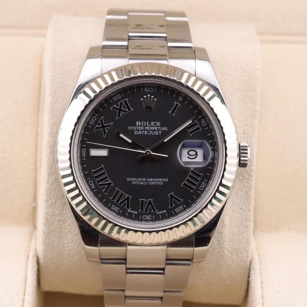 FS:  Rolex Datejust II 116334 Steel 18K Gold Dark Gray Roma…