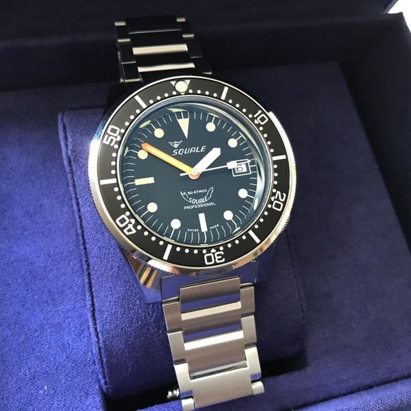 Squale 1521 Classic mit Stahl- und Kautschukband ungetragen…