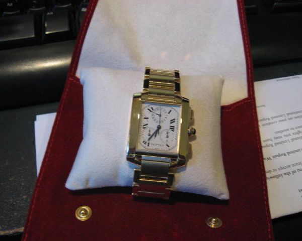 Fs: Cartier 18k gold chronoflex tank 1830