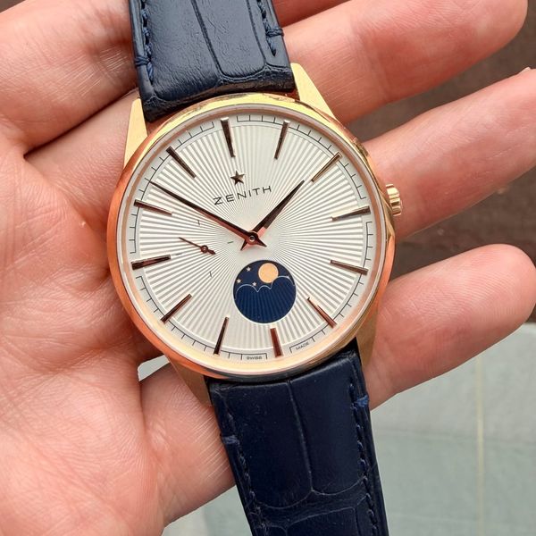 [WTS] Solid 18K Rose Gold Zenith Elite Moonphase - Guilloch…
