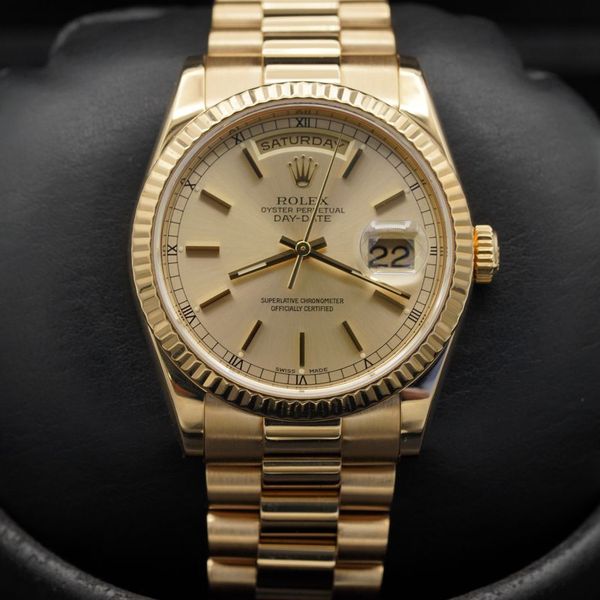 FSOT: Rolex Day Date "2004" - 118238 - Champagne Index - Ye…