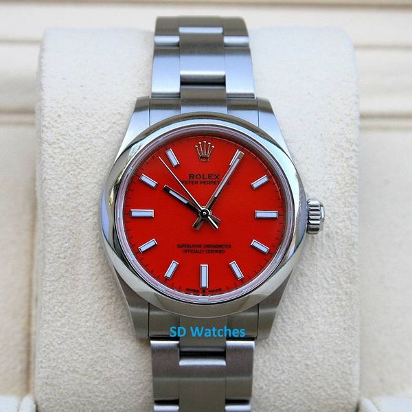 FS: Rolex 277200 Oyster Perpetual Watch 31MM Red Coral Dial
