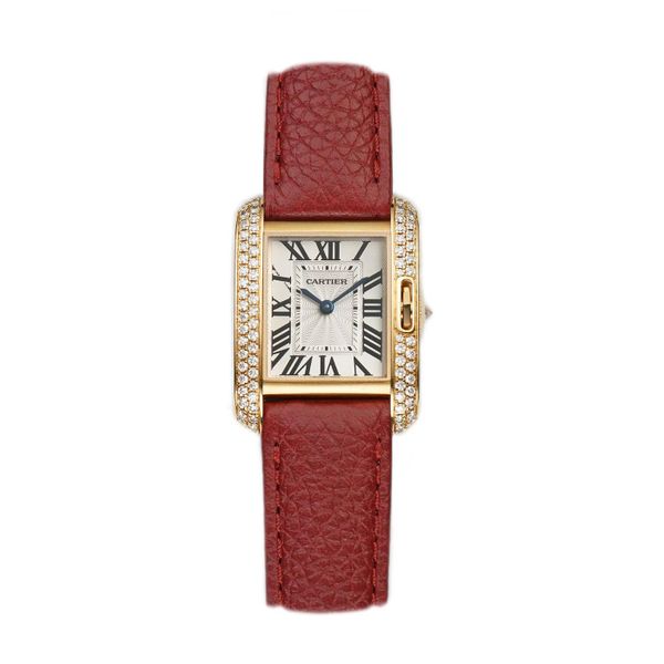 Cartier Tank Anglaise 23mm 18k Rose Gold Diamonds WT100013 …