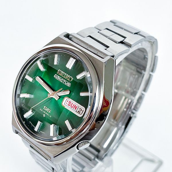 [WTS] Seiko 5Actus 6106-8690 Sunburst Green Dial Faceted Cr…