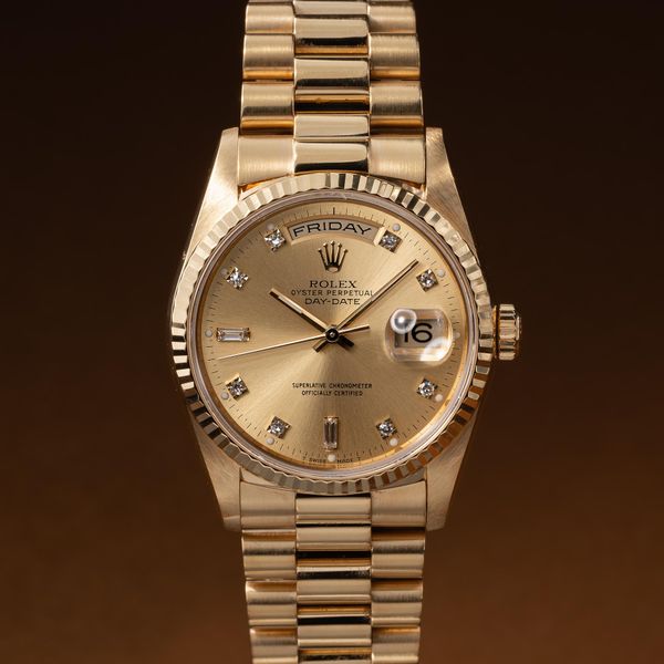 FS: 1989 Rolex Day-Date 18238 Champagne Diamond Dial