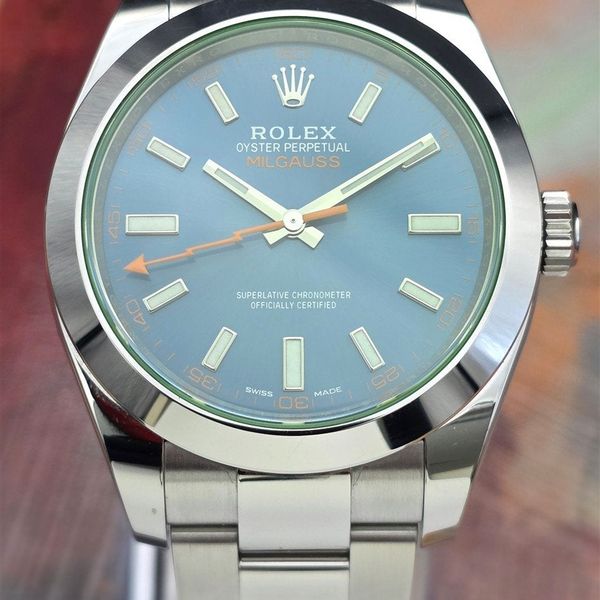 FSOT:  2021 Rolex Milgauss Z Blue Dial 40mm 116400GV Discon…