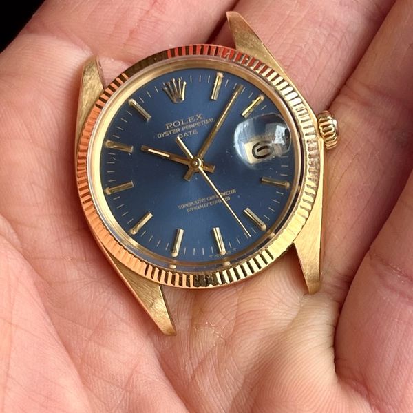 Rolex Date 1503 Gold blue dial