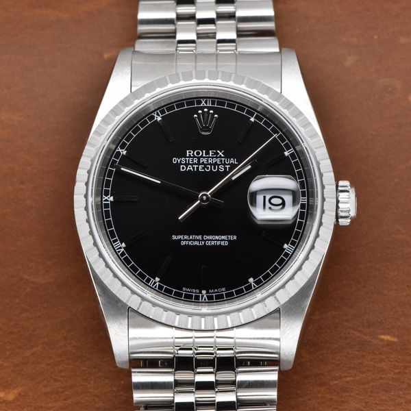 [WTS] 2005 Rolex Datejust 36mm Steel Engine Turned Bezel Bl…