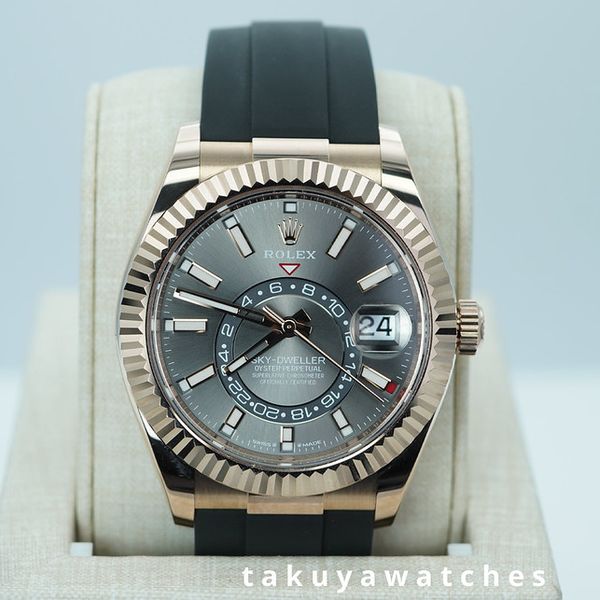 FSOT: Rolex 336235 SKY-DWELLER ROSE GOLD SLATE DIAL OYSTERF…